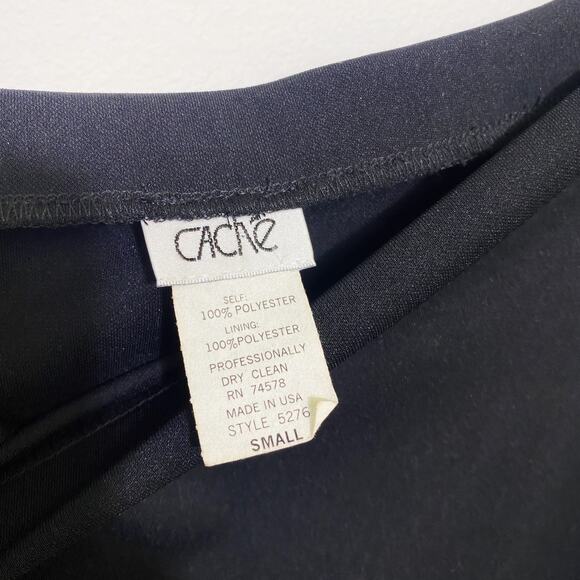 Vintage Cache Womens Size S Black Beaded Fringe Stretch Skirt - Picture 3 of 6